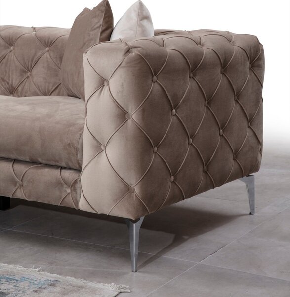 Δεξιός Γωνιακός Καναπές Como Μπεζ 310x73x270 cm