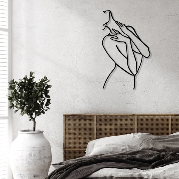 Μεταλλικός πίνακας Woman Μαύρο 53x86 cm