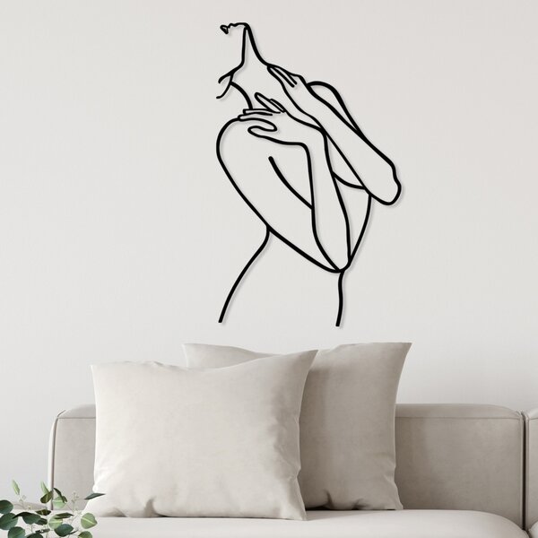 Μεταλλικός πίνακας Woman Μαύρο 53x86 cm