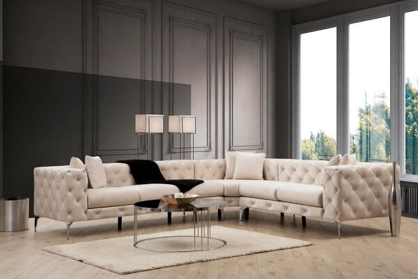 Αριστερός Γωνιακός Καναπές Como Εκρού 310x70x270 cm