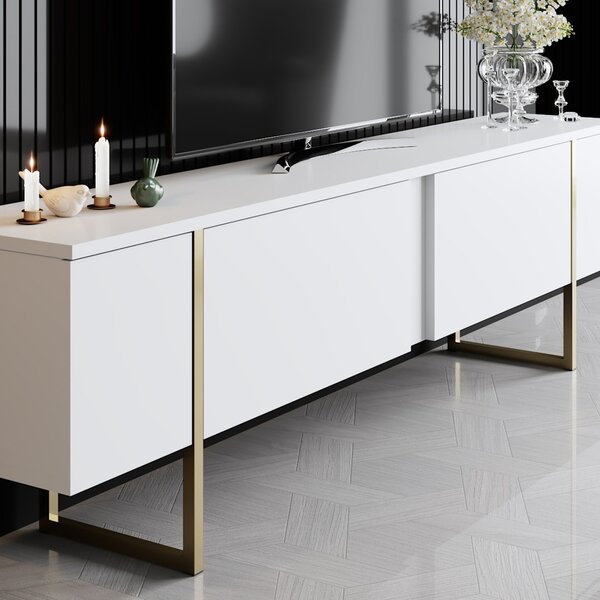 Έπιπλο TV Luxe Λευκό 180x30x50 cm