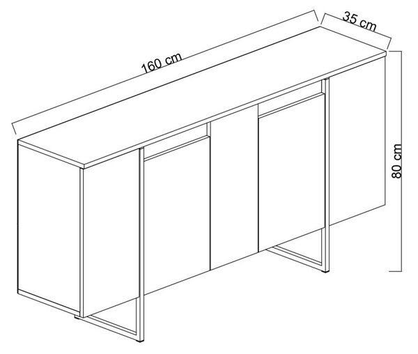 Κονσόλα Luxe Καρυδί 160x35x80 cm