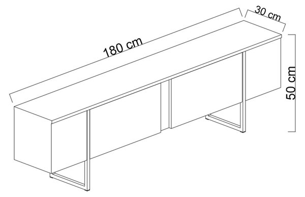 Έπιπλο TV Luxe Λευκό 180x30x50 cm