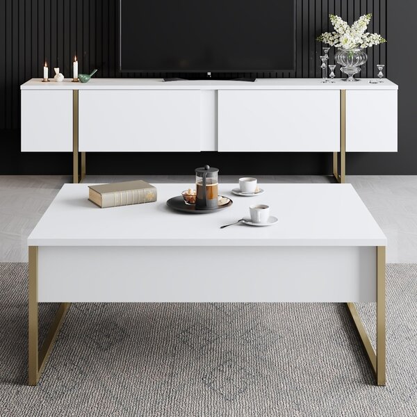 Έπιπλο TV Luxe Λευκό 180x30x50 cm