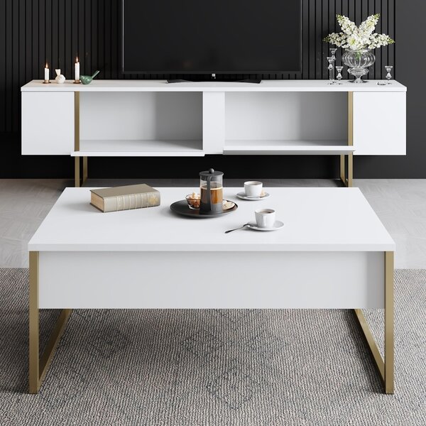 Έπιπλο TV Luxe Λευκό 180x30x50 cm