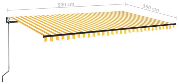 VidaXL Τέντα Συρόμενη Αυτόματη Κίτρινο / Λευκό 500x350 εκ