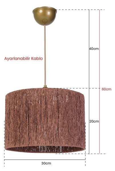 Φωτιστικό οροφής YL241 Καφέ 30x20x60 cm
