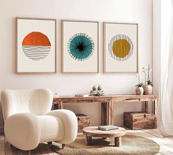 Πίνακας, σετ 3 τεμαχίων Huhu12 Πολύχρωμος 50x70 cm