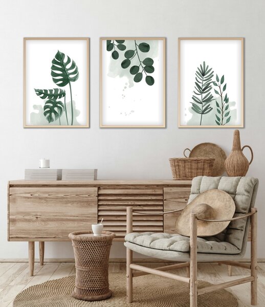 Πίνακας, σετ 3 τεμαχίων Huhu193 Πολύχρωμος 50x70 cm