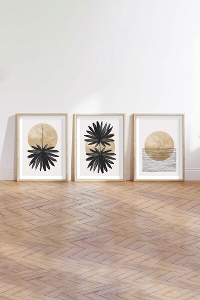 Πίνακας, σετ 3 τεμαχίων Huhu210 Πολύχρωμος 50x70 cm