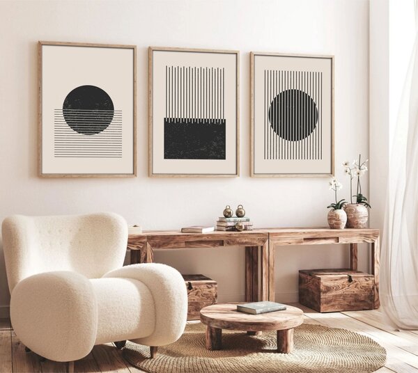 Πίνακας, σετ 3 τεμαχίων Huhu212 Πολύχρωμος 50x70 cm