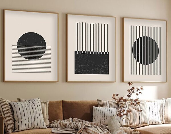 Πίνακας, σετ 3 τεμαχίων Huhu212 Πολύχρωμος 50x70 cm