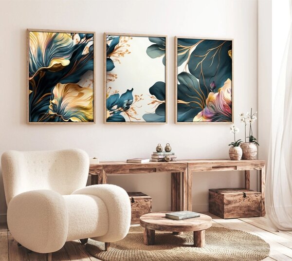 Πίνακας, σετ 3 τεμαχίων Huhu217 Πολύχρωμος 50x70 cm
