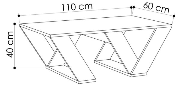 Τραπεζάκι σαλονιού Pipra Λευκό 110x60x40 cm