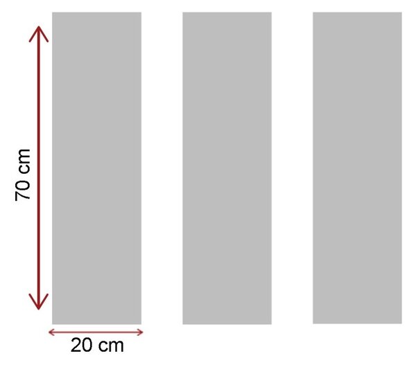 Πίνακας, σετ 3 τεμαχίων CU01 Πολύχρωμος 20x70x3 cm