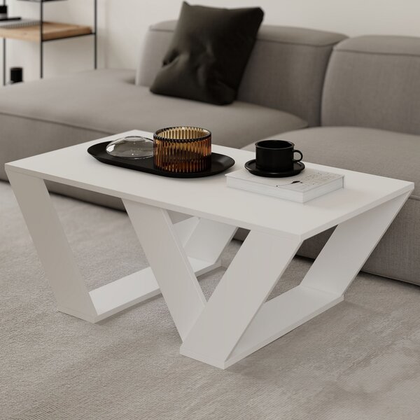 Τραπεζάκι σαλονιού Pipra Λευκό 110x60x40 cm