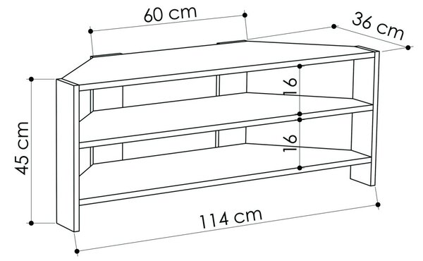 Έπιπλο TV Thales Δρυς 114x45x36 cm
