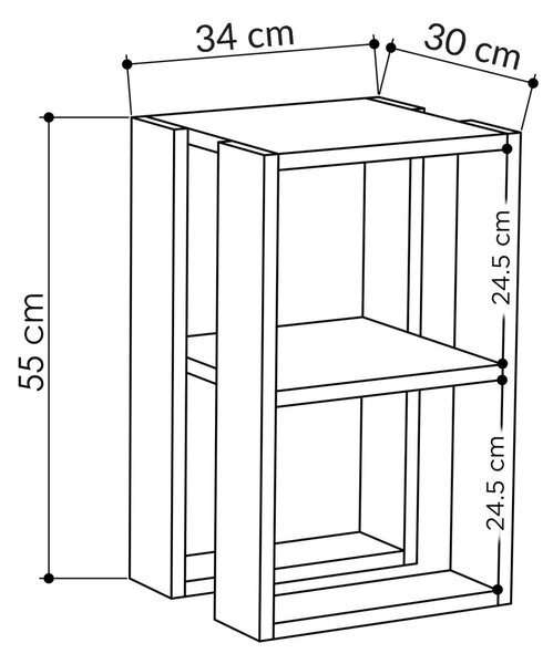 Κομοδίνο Lonie Λευκό 30x55x30 cm