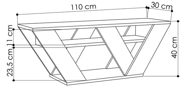 Έπιπλο TV Pipralla Δρυς 110x40x30 cm