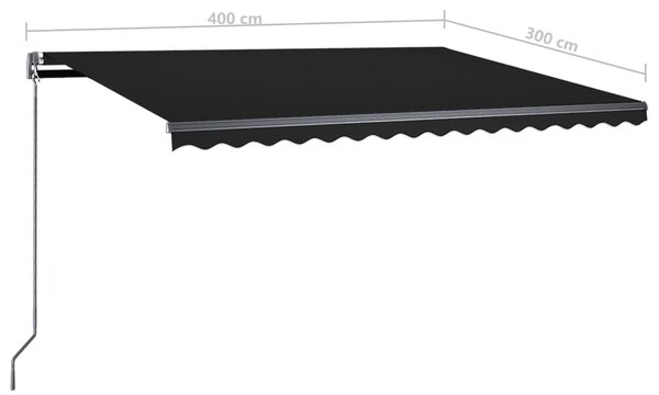 VidaXL Τέντα Αυτόματη Ανεξάρτητη Ανθρακί 400 x 300 εκ