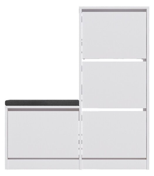 Παπουτσοθήκη με banca Dude Λευκό 105x118.5x26 cm