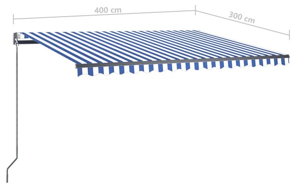 VidaXL Τέντα Αυτόματη Ανεξάρτητη Μπλε/Λευκό 400 x 300 εκ