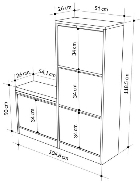 Παπουτσοθήκη με banca Dude Λευκό 105x118.5x26 cm