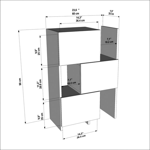 Ντουλάπα multifuncțional Anna Λευκό 65x89.8x31.5 cm