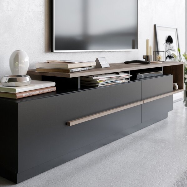 Έπιπλο TV Pia Μαύρο 180x46.4x38.9 cm
