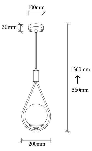 Φωτιστικό οροφής GMN Μαύρο 20x15x136 cm