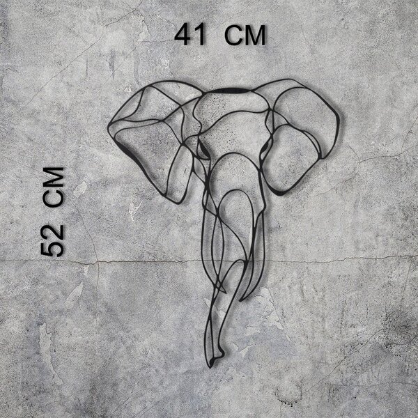 Μεταλλικός πίνακας Elephant Μαύρο 52x41 cm