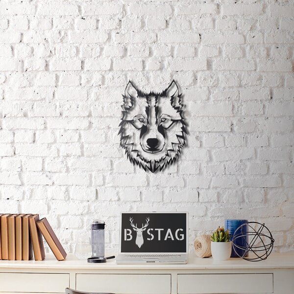 Μεταλλικός πίνακας Wolf Μαύρο 38x50 cm