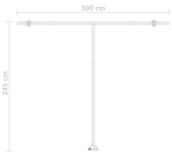 VidaXL Τέντα Αυτόματη με LED & Αισθ. Ανέμου Κίτρινο/Λευκό 350x250 εκ