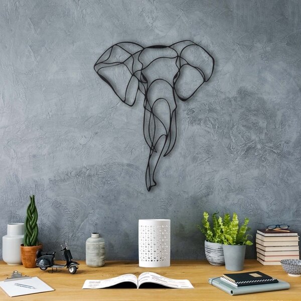 Μεταλλικός πίνακας Elephant Μαύρο 52x41 cm