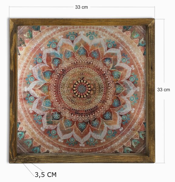 Πίνακας MZM249 Πολύχρωμος 33x33 cm