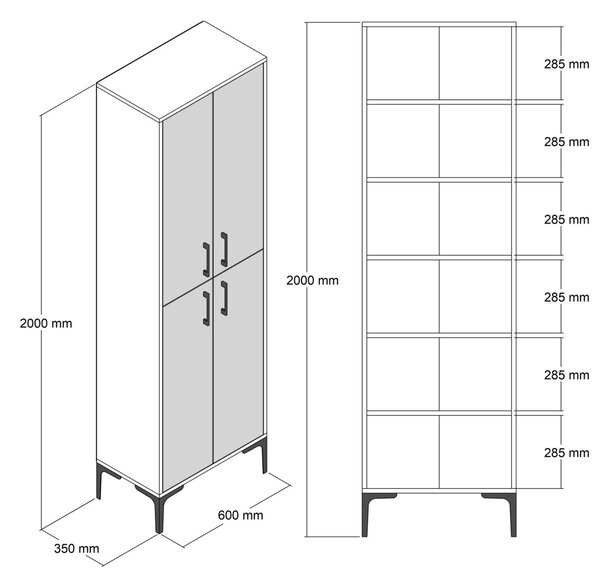 Ντουλάπα multifuncțional Berlin Καρυδί 60x200x35 cm