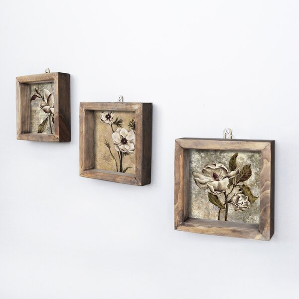 Πίνακας, σετ 3 τεμαχίων UKZM002 Πολύχρωμος 15x15x3 cm