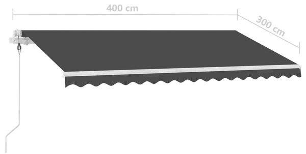 VidaXL Τέντα Αυτόματη Ανεξάρτητη Ανθρακί 400 x 300 εκ