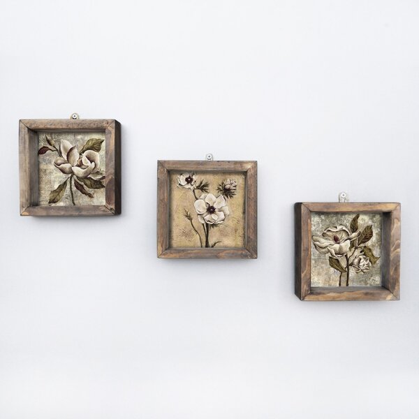 Πίνακας, σετ 3 τεμαχίων UKZM002 Πολύχρωμος 15x15x3 cm