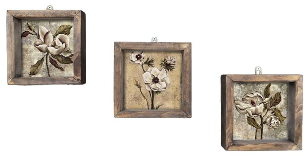 Πίνακας, σετ 3 τεμαχίων UKZM002 Πολύχρωμος 15x15x3 cm