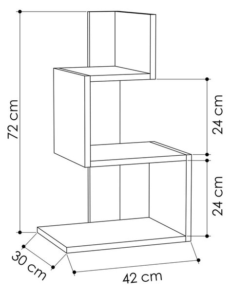 Πλαϊνό τραπεζάκι Rosie Λευκό 42x72x30 cm