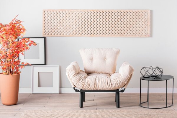 Πολυθρόνα Nitta Κρεμ 135x70x45 cm