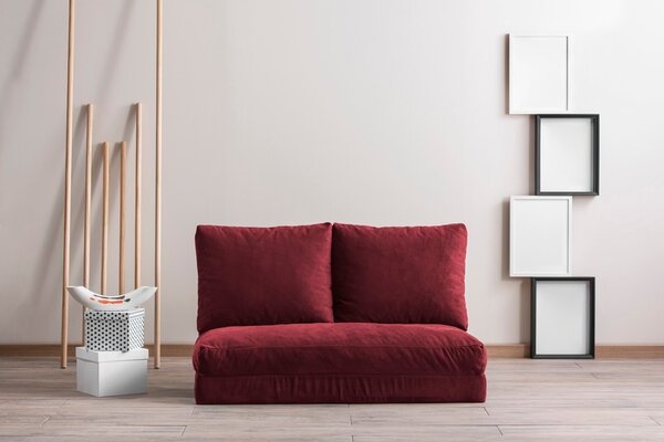 Αναδιπλούμενος καναπές 2 θέσεων Taida Καφέ 120x68x26 cm