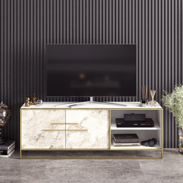 Έπιπλο TV Polka Χρυσό 160x56.6x38.5 cm