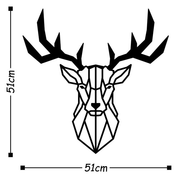 Μεταλλικός πίνακας Deer2 Μαύρο 51x51 cm