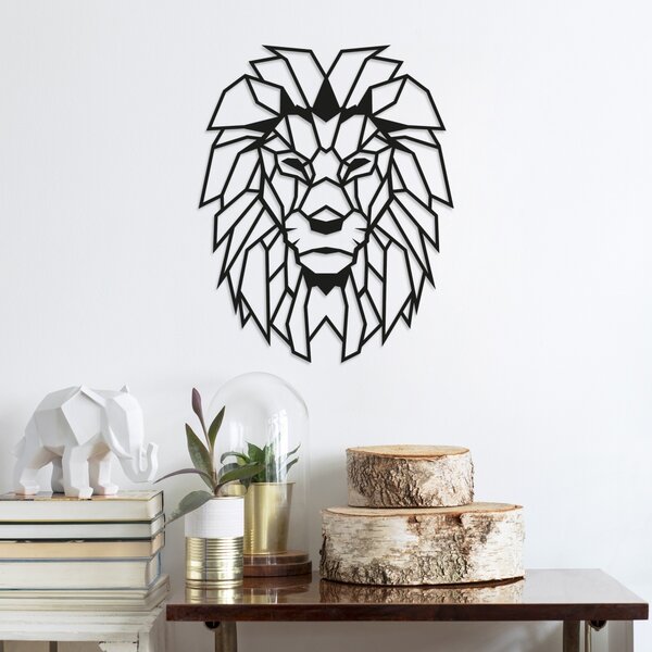 Μεταλλικός πίνακας Lion Μαύρο 40x50 cm