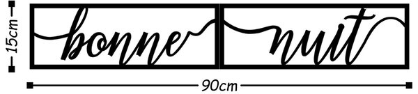 Μεταλλικός πίνακας Bonne Μαύρο 90x15 cm