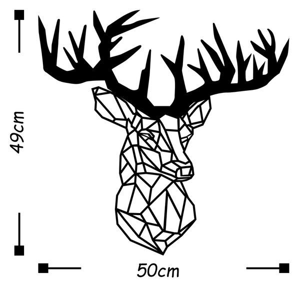 Μεταλλικός πίνακας Deer3 Μαύρο 50x49 cm