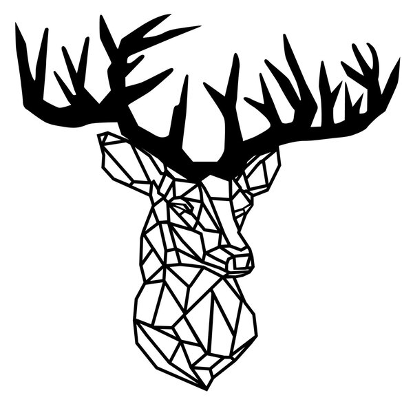 Μεταλλικός πίνακας Deer3 Μαύρο 50x49 cm
