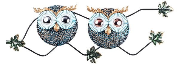 Μεταλλικός πίνακας Owl Πολύχρωμος 77x28 cm